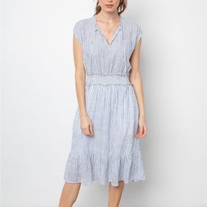 Rails smocked striped midi dress